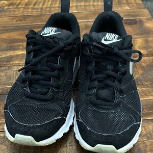Nike Black Mesh Sneakers with White Soles